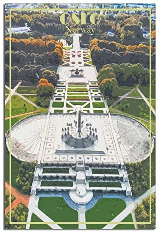Oslo Norway Vintage Reiseposter Dekorative Poster Modern Schlafzimmer Leinwand Kunst Poster Bild Gemälde Poster Wanddeko Kunst Geschenk
