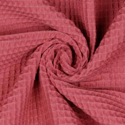 VmG-Store Waffelpique Meterware 40 Farben Waffel Stoff 100% Baumwollstoff Tex Standard 100 (043 Rose, 50 x 150cm)