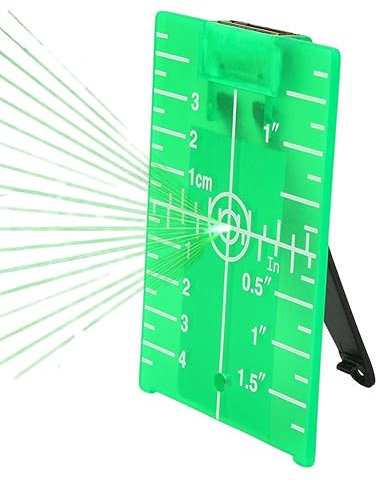 Misuratore di livello laser a linea incrociata a doppia scala con piastra target a livello laser, piastra magnetica pieghevole per carte target laser da pavimento(Verde)