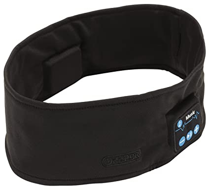 Draper 28340 Smart Wireless Rechargeable Headband with USB Charging Cable, Black, One Size