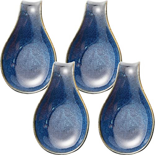 Alipis Lot de 4 Porte-cuillères à Soupe en Céramique Porte-louche Toucher Doux Design Délicat pour Une Utilisation en Cuisine