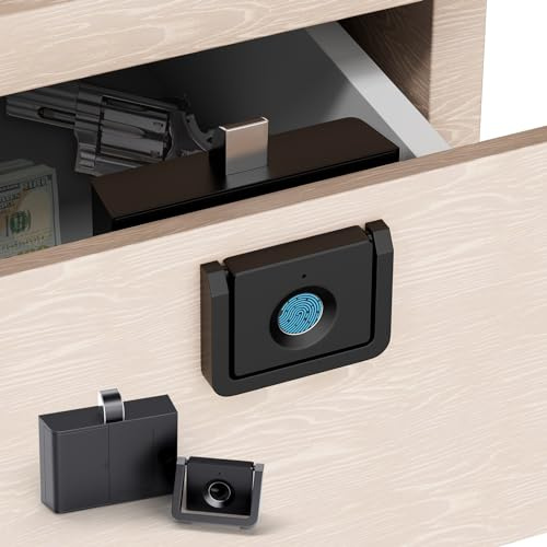 Serratura per armadio con impronte digitali, Smart Biometric Cabinet Lock, Keyless DIY Hidden Cassetto Lock per archivi, armadietti, mobili in legno, caricamento USB e impermeabile