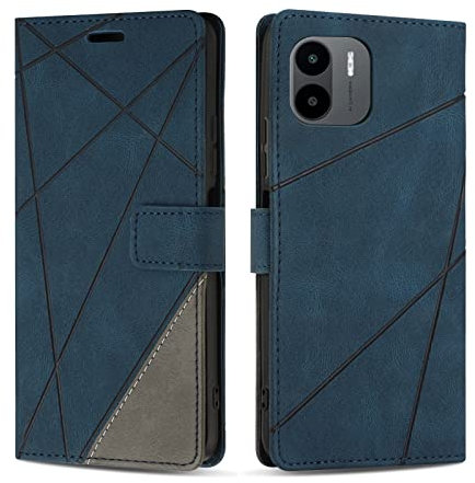 SONWO Coque pour Xiaomi Redmi A1, Protection Housse Etui en Cuir PU Portefeuille Livre pour Xiaomi Redmi A1, Emplacements Cartes, Fonction Support, Bleu