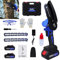 4 Inch Chain Saw Mini Chain Saw with 2X 1500mAh Lithium Battery and Fast Charger, 21V Chainsaw with Saw Blade & Chain, One-Handed Portable Chainsaw for Branch Wood Cutting Garden Tree