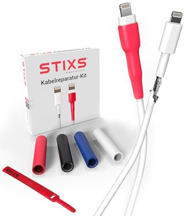 STIXS® Kabelschutz iPhone Ladekabel - Apple Lightning - Kabel Schoner - Kabel Schutz nur für Lightning - Ladekabel Schutz - Reparatur- Kit