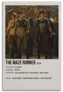 The Maze Runner Film-Leinwand-Poster, Raumdekoration, ästhetisches Poster, künstlerisches Poster für Schlafzimmer, Wohnzimmer, Wände, 30 x 45 cm, ungerahmt