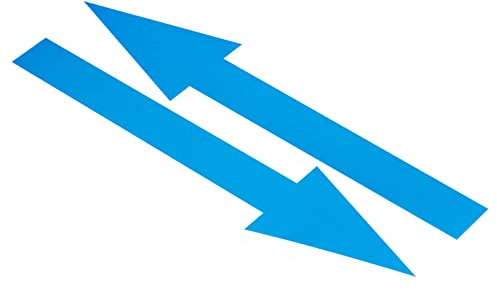 PATIKIL 8x2 Freccia Adesivo, 15pz PVC Rimovibile Auto Adesivo Impermeabile Grande Freccia Cartello Pavimento Adesivo Muro Marcatura per Strada Istruzioni, Blu