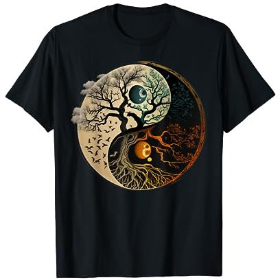 Spiritueller Yin Yang buddhistischer Baum des Lebens T-Shirt