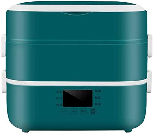 ZUMAHA Aggiornato Portapranzo Elettrico a Doppio Strato, scaldavivande con 4 contenitori Rimovibili in Ceramica, Scatola riscaldante con Controllo Touch del Computer Nuovo