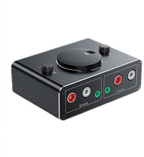 Suckoo 3.5mm 2RCA HiFi Stereo Audio Switcher Splitter Headphone Amplifier 2 In 1 Out 1 In 2 Out DVD Player MP3 Computer External AV TV Monitor Projector Headphone Speaker Amplifier Selector Switch Box