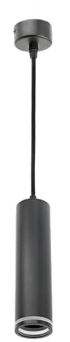 GTV - Lampada a sospensione SOLIS II | Lampada da soffitto nera | Lampada a sospensione cilindrica con attacco GU10 | Lampada da soffitto, lampada a sospensione per soggiorno, bar, sala da pranzo