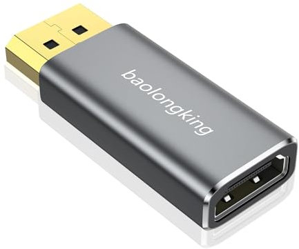 4K DisplayPort to HDMI Adapter, DP to HDMI Converter Video UHD 2K@120Hz,4K@30 DP to HDTV Male to Female Uni-Directional adapter Compatible for Dell, Lenovo, HP, AMD, GPU, NVIDIA 1pcs (grey)
