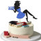 1 Stück Mädchen Abschluss Tortendeko Glitzer Grad Cap Diploma Kuchen Deko 2025 Senior Graduation Cake Pick für 2025 Mädchen Schule Abschluss Theme Party Kuchen Dekoration Cake Pick Blau