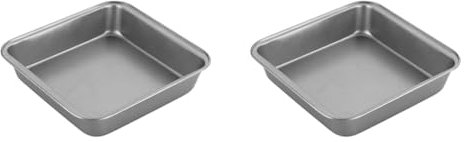 Chef Aid 20cm Non-Stick Square Cake Tin, Carbon Steel Cake pan with Even Heat Distribution, Ideal for All Cake Styles and Perfect for Traditional Tray Bakes of Lasagne or Shepherd’s Pie (Pack of 2)