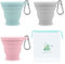 VEGCOO 3 Pcs Tasse Pliable, Gobelet Pliable à Motif de Griffe de Chat Tasse Pliable de Voyage en Silicone avec 1 Sac de Rangement pour Pique-nique Camping Voyage Randonnée