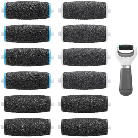 12stk Ersatzrollenköpfe, Kompatibel mit Amope Feine Ersatzrolle Normale Grobe Ersatzköpfe Fußfeile Hornhautentferner für Füße