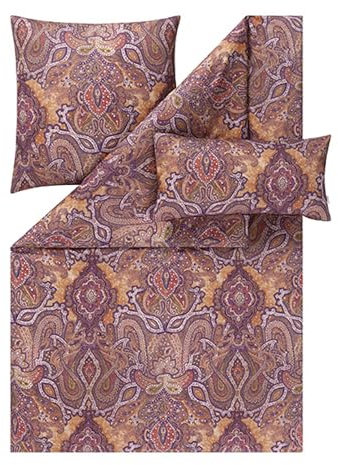 ESTELLA Mako-Satin Bettwäsche 155x220 Fernanda abendrot Paisley Orient 7952-395