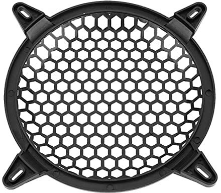 Jodriva 6 Zoll/8 Zoll/10 Zoll/12 Zoll Auto-Audio-ABS-Netzabdeckung Tieftöner-Lautsprechermodifizierungsschutz-Schutzabdeckung ABS Schwarz Autozubehör Lautsprechergitterabdeckung(6inch)