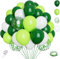 Luftballons Grün Weiß 65 Stück 12 zoll 5 zoll SKYIOL Latex Ballons Dunkelgrün Apfelgrün Weiss Grüne Konfetti Ballons mit Streifen für Geburtstag Hochzeit Weihnachten Ostern Taufe EID Deko