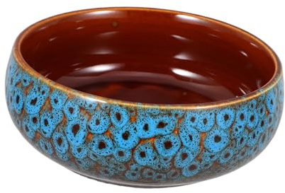 Happyyami Vintage Lotusblumen Pflanzschale aus Keramik ohne Abflussloch Vielseitig Platzierbar für Wasserkultur und Sukkulenten für Draußen und Schreibtischdekoration