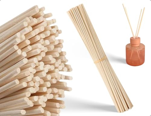 Emezddo 50 Stück Duftstäbchen,Reed Rattanstäbchen Nachfüllpack für Raumduft,verwendet für Büro,Schlafzimmer,Badezimmer,Hochzeit,Party,Zuhause Hotel(25 * 0.3 cm)