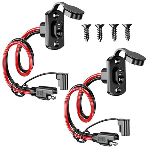 Connecteur de Batterie SAE, connecteur SAE 2PCS, fiche 12V Plug Male Pring to Female Câble de Douille, Batterie imperméable pour Panneau Solaire, générateur