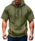 T Shirt Herren mit Kapuze Kurzarm Kapuzenpullover mits Taschen Kordelzug Sommer Kurz Hoodie Sport Tshirt Personalisierte Kapuzenshirt Freizeit Sweatshirt Atmungsaktives Sportshirt(Mint Green,3XL)
