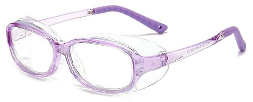 TAIOYHD TR90-Anti-Pollen-Brille for Kinder (4–12 Jahre) – Blaulichtblockierende, Beschlagfreie Feuchtigkeitskammerbrille zur Linderung Trockener Augen mit Staubschutz und Luftbefeuchterschlitz(Violett