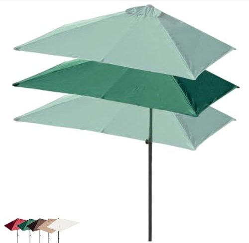 ZIUSFAC Halber Balkonschirm Sonnenschirm Rechteckig Wandschirm 270×150cm 250×130cm Halbschirm Für Balkone Wände Terrasse Höhenverstellbar(Dark Green,250x130cm/8.2x4.3ft)