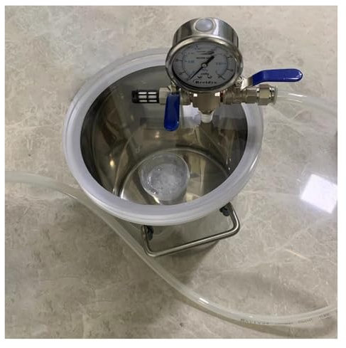 Epoxidharz-Vakuumkammer-Kit - 6 l bis 100 l Edelstahl-Drucktopf mit Acrylfenster zur Holzstabilisierung und Entgasung(12L(D 25xH 25cm))