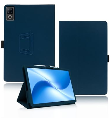 Case for DOOGEE U12/POPUX P12/Luzglo P12 Tablet 12 Inch 2026, yystao PU leather Protective Cover - Hand-strap design, Skin-textured full wrap design, Blue