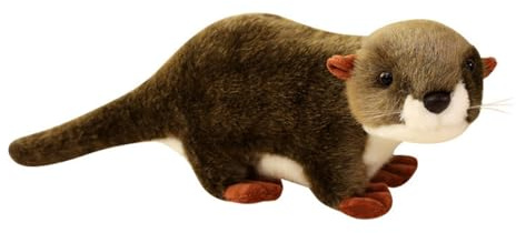 AQCQDQ Kuscheltier Seeotter, Entzückend lebensecht Otter Plüschtier, Geeignet zum Spielen und Beruhigen, für MäDchen Und Jungen (33 cm,Braunes Mizuse)