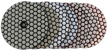 Nassschleifpad Diamant-Polierpads, 7 Stück, 10,2 cm, trocken, Körnungen for Stein und Beton(800-7 PCS-4 INCHES)