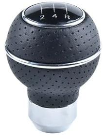 Car Gear Shift Knob PU Leather Universal Car Gear Shift Knob Stick 5 Speed Manual Transmission Automatic Shifter Lever Black Red(10cm Black)(7.4cm Silver)