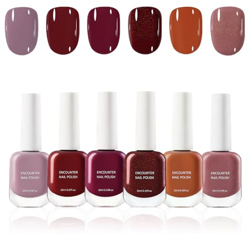 AYBUY Esmalte de Uñas de Secado Rápido, 6 Color*10ml manicura de uñas de gel, No Tóxico, Base de Agua, Esmaltes Manicura Francesa, Pintauñas, de larga duración, Regalo Mujer para Manos, Pies y DIY, B