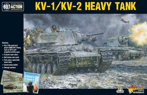 Warlord Games Soviet Army KV1/2 Heavy Tank - 1:56 / 28mm Plastic Scale Model Tank for Bolt Action Highly Detailed World War 2 Miniatures