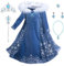 FStory&Winyee Mädchen Eiskönigin ELSA Blau Schneeflocke Kleid Kinder Prinzessin Cosplay Kostüm Karneval Party Verkleidung Halloween Fest