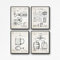 WallBUddy Craft Beer Poster Set of 4 Beer Patent Posters Beer Lover Gift Beer Decor for Bar Decor for Pub Craft Beer Prints Brewing Posters WB133A (13cm x 18cm, Ivory)