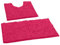 LuxUrux Luxury Chenille (2-Piece) Bath Mat Set, Soft Plush Anti-Slip Rug + Toilet Mat.1'' Microfiber Shaggy Carpet, Super Absorbent (Hot Pink, 80 x 50 cm + U Shaped 50 x 50 cm)