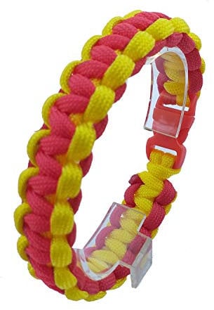 LGP - Pulsera Paracord Rojo y Gualda -Line - Bandera de España, Policia Nacional, Marina, Guardia Civil, Ejercito