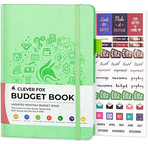 Clever Fox Budget Book – Financial Planner Organizer & Expense Tracker. Money Planner Account Notebook for Monthly Budgeting. Compact (Mint Green)