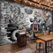 WJbxx Papier Peint Posters Rétro Nostalgique Papier Peint Personnalité Ktv Bar Wifi Papier Peint 3D Moto Voiture Graffiti Restaurant Peinture Murale Grande Peinture Murale 250 * 175Cm