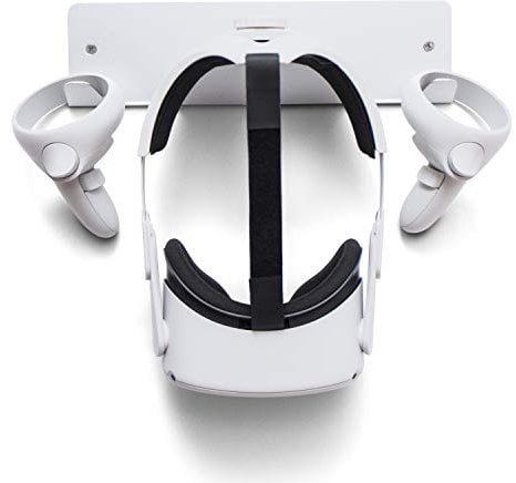 CNBEYOUNG Metal VR Headset Wall Mount Storage Stand Hook Compatible with Quest 3S 3 Quest 2 Pro, Apple Vision Pro, Valve Index, PSVR 2, HTC Vive VR XR Headsets and Controllers(Aluminum Alloy-Silver)
