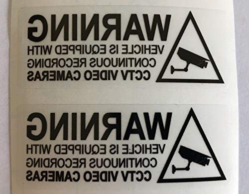 Fensteraufkleber mit Warnhinweis für Videoüberwachung an Bord, für Auto, Transporter, Wohnmobil, Wohnmobil, Wohnmobil, Fenster, 2 Stück, schwarz