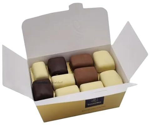 Leonidas Belgian Manon Café Chocolates Gift Box – Assorted White, Milk & Dark with Praline-Based Cream, Coffee Buttercream & Whole Hazelnut (500g ~24 Pieces)