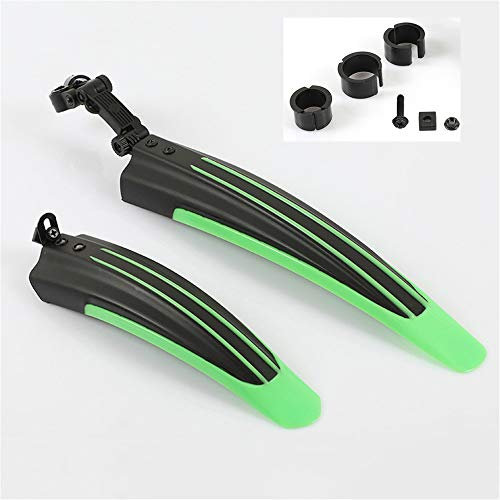 Fahrrad Schutzblech, Schutzblech Set für Vorder- und Hinterreifen Kotflügel für 24-26 MTB, Trekkingrad und Fahrrad (Grün)