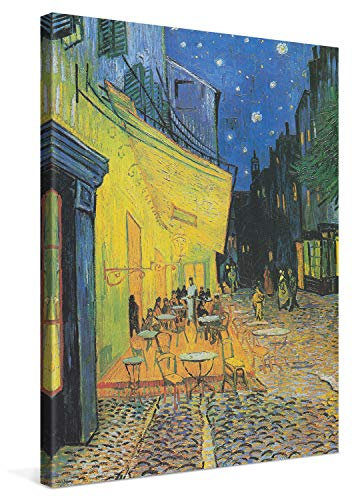 PICANOVA – Vincent Van Gogh Café Terrace at Night 75x100 cm – Bild auf Leinwand – Leinwandbild – Premium Leinwanddruck – Kunstdruck Auf 2cm Holz-Keilrahmen Für Schlaf- Und Wohnzimmer
