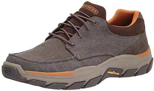 Skechers Men Respected-Loleto Moc Toe Bungee Lace Slip On, Brown, 7 UK