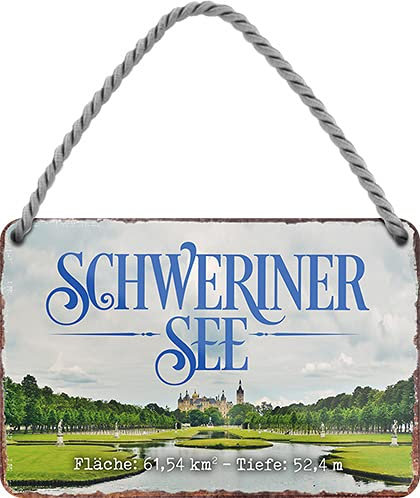 schilderkreis24 Blechschilder Kollektion 18x12cm Beliebte Urlaubsorte: (Schweriner See)