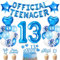 13 Geburtstag Dekoration Blau, Geburtstag Junge 13 Jahre, Luftballons 13 Geburtstag Jungen, Folienballon 13, Geburtstagsdeko 13 Jahr für Geburtstag Party